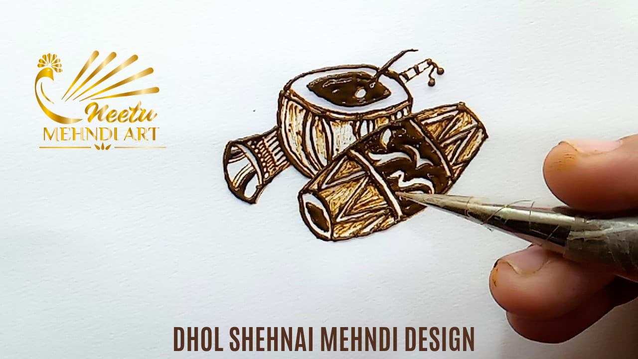 Dhol Shehnai mehndi design | Shehnai Mehndi design | Dulhan mehndi design
